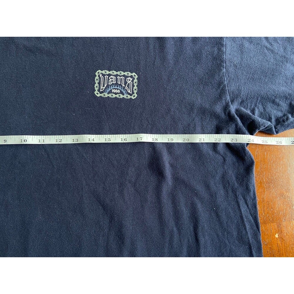 Vans Men’s Skull Chains Goth Grunge Y2K Skateboarding Graphic Navy T-Shirt, XL - Picture 6 of 10